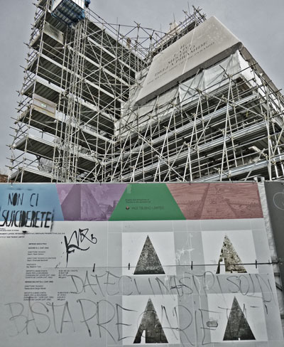 pyramid under construction